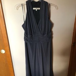 Evan picone black and white polka pot halter dress